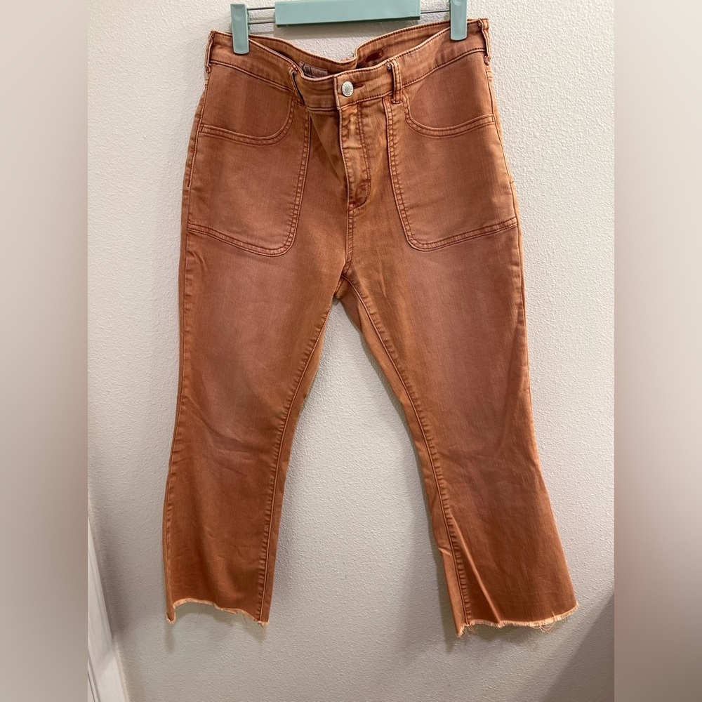 Anthropologie Rust Brown Wide-Leg Jeans